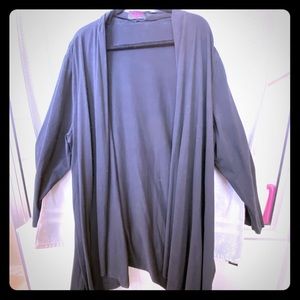 Very long, Black hi-low cardigan